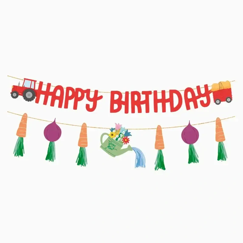Girlanda Happy Birthday Farma 2 ks