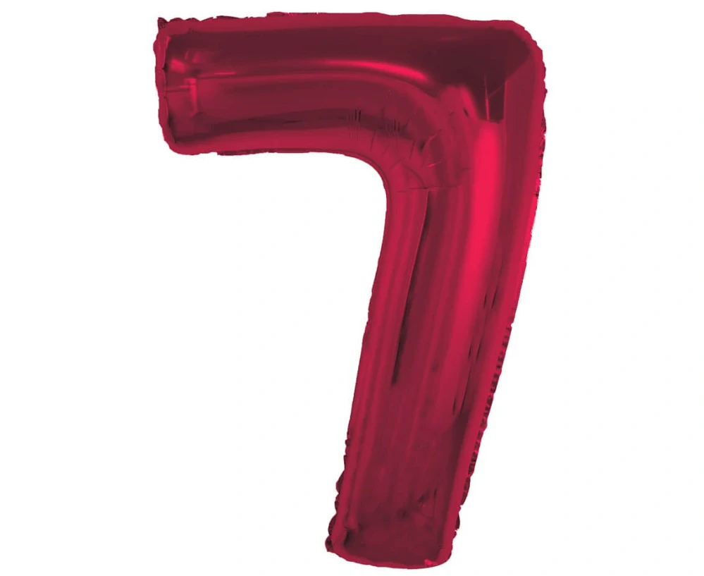 Fóliový balónek číslice 7 červená 92 cm