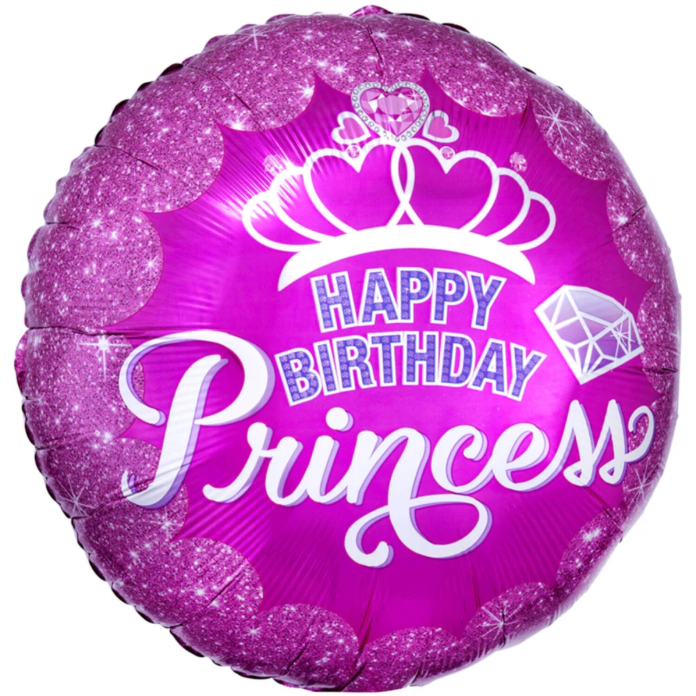 Fóliový balónek Happy Birthday Princess 45 cm