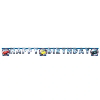 Závěsný baner Auta Happy Birthday 2 m