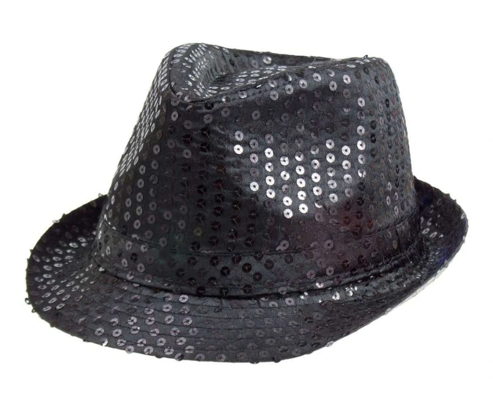 Klobouk s glitry černý