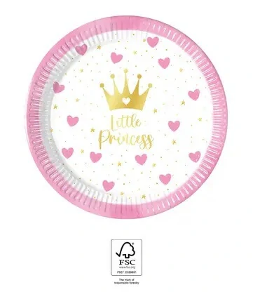 Papírové talíře Little Princess 20 cm - 8 ks