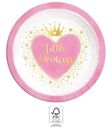 Papírové talíře Little Princess 23 cm - 8 ks
