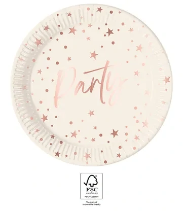 Papírové talíře Party rosegold 23 cm - 8 ks