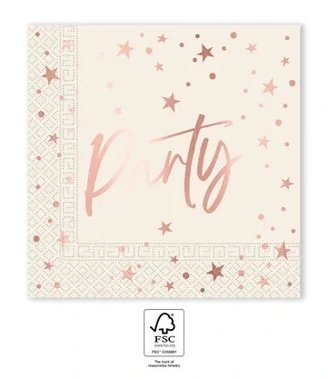 Papírové ubrousky Party rosegold 20 ks