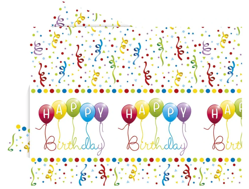 Plastový ubrus Happy Birthday balónky 120 x 180 cm