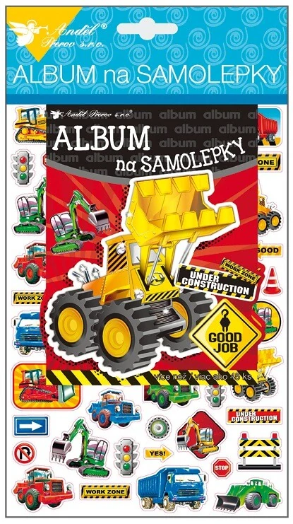 Album a samolepky Pracovní stroje 45 ks