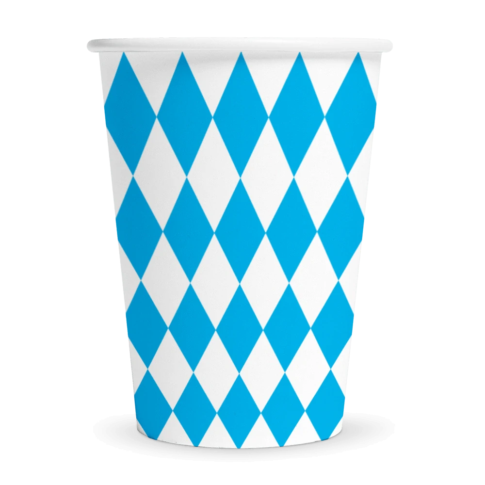Papírové kelímky Oktoberfest Bavaria modré 8 ks