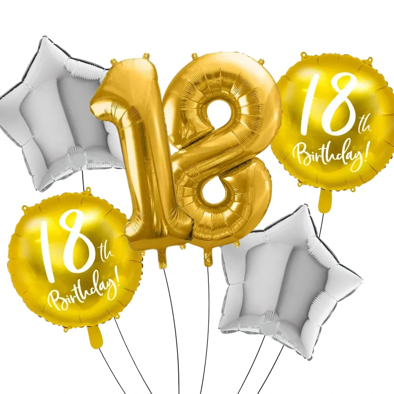 Sada fóliových balonků 18. narozeniny 6 ks