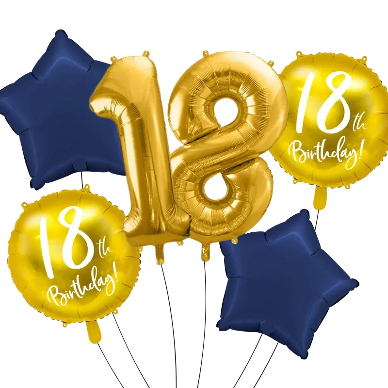 Sada fóliových balonků 18. narozeniny 6 ks