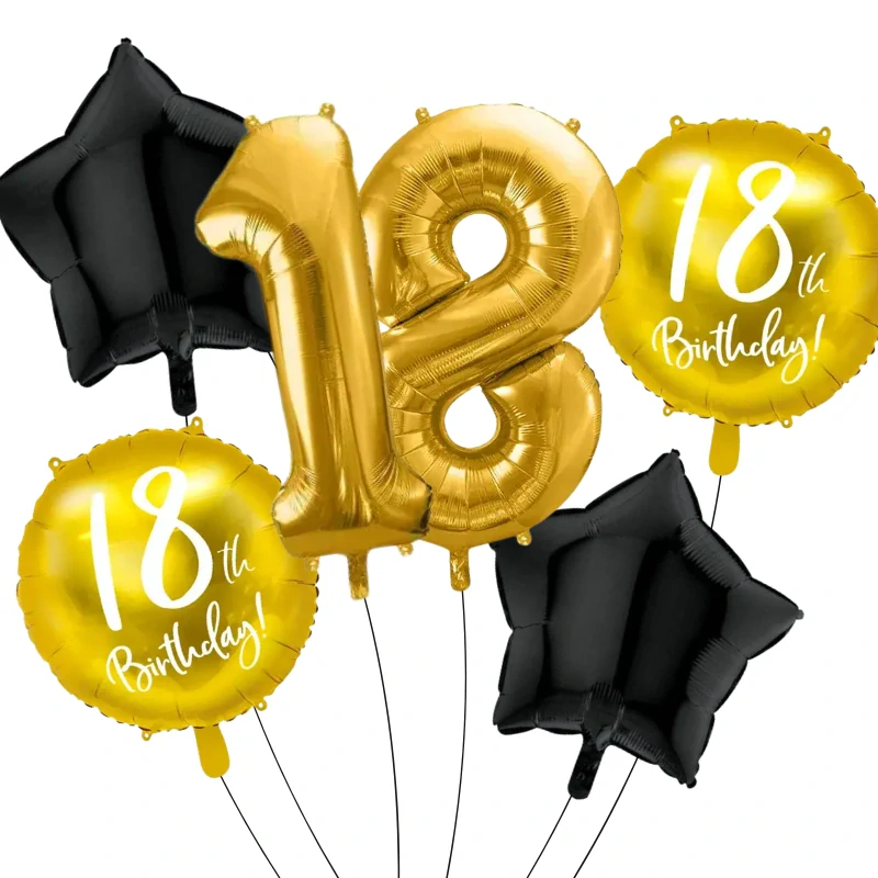 Sada fóliových balonků 18. narozeniny 6 ks