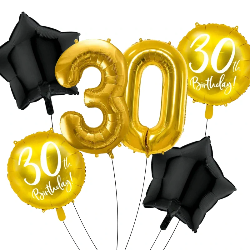 Sada fóliových balonků 30. narozeniny 6 ks