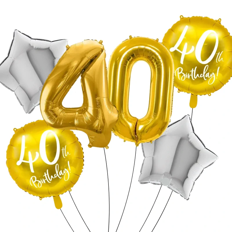 Sada fóliových balonků 40. narozeniny 6 ks