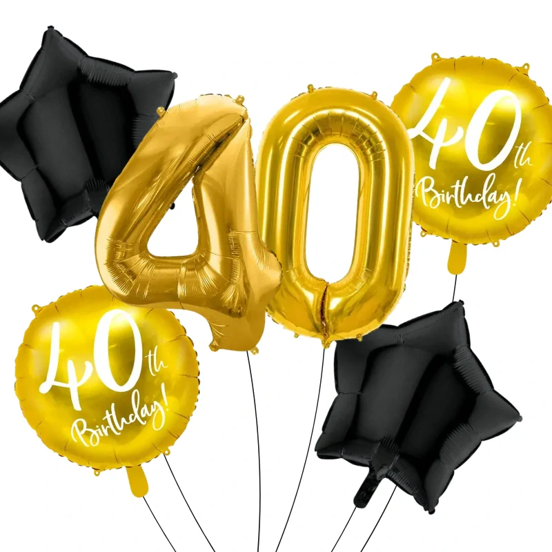 Sada fóliových balonků 40. narozeniny 6 ks