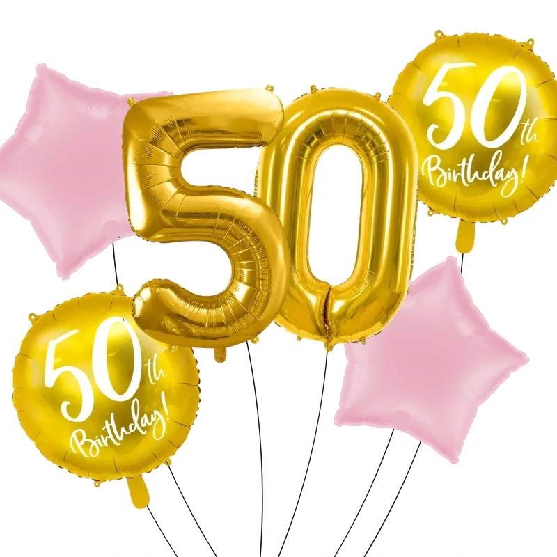 Sada fóliových balonků 50. narozeniny 6 ks
