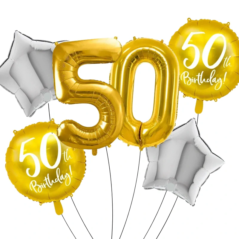 Sada fóliových balonků 50. narozeniny 6 ks