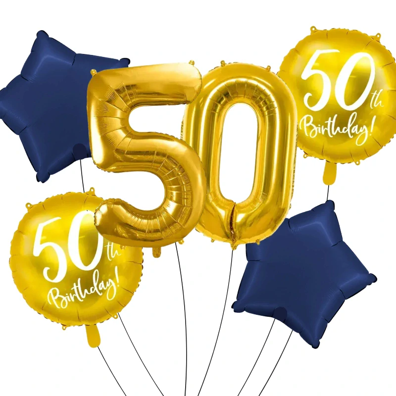 Sada fóliových balonků 50. narozeniny 6 ks