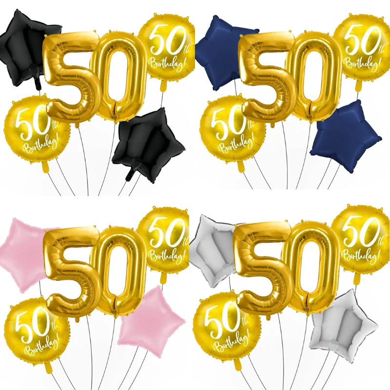 Sada fóliových balonků 50. narozeniny 6 ks