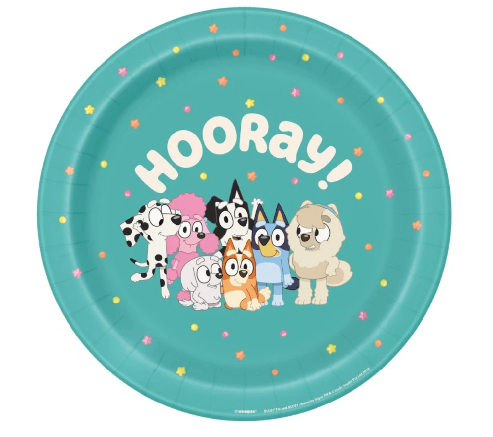 Papírové talíře Bluey Hooray 23 cm - 8 ks