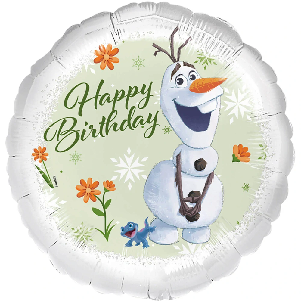 Fóliový balonek Frozen Olaf Happy Birthday kruh 45 cm