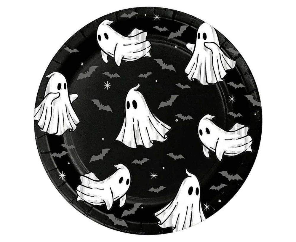 Papírové talířky Boo Halloween 18 cm - 6 ks