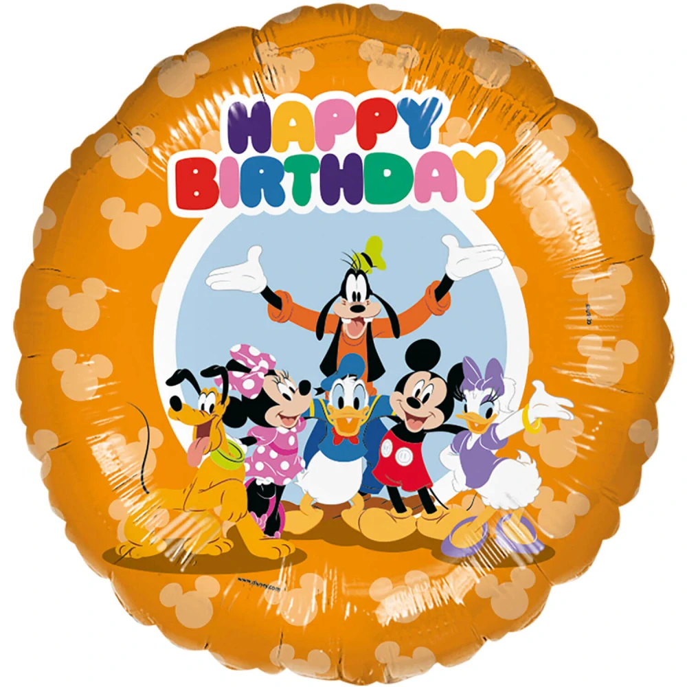 Fóliový balonek Mickey Mouse a přátelé Happy Birthday kruh 45 cm