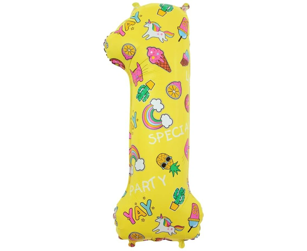 Foliová číslice 1 letní párty 78 cm
