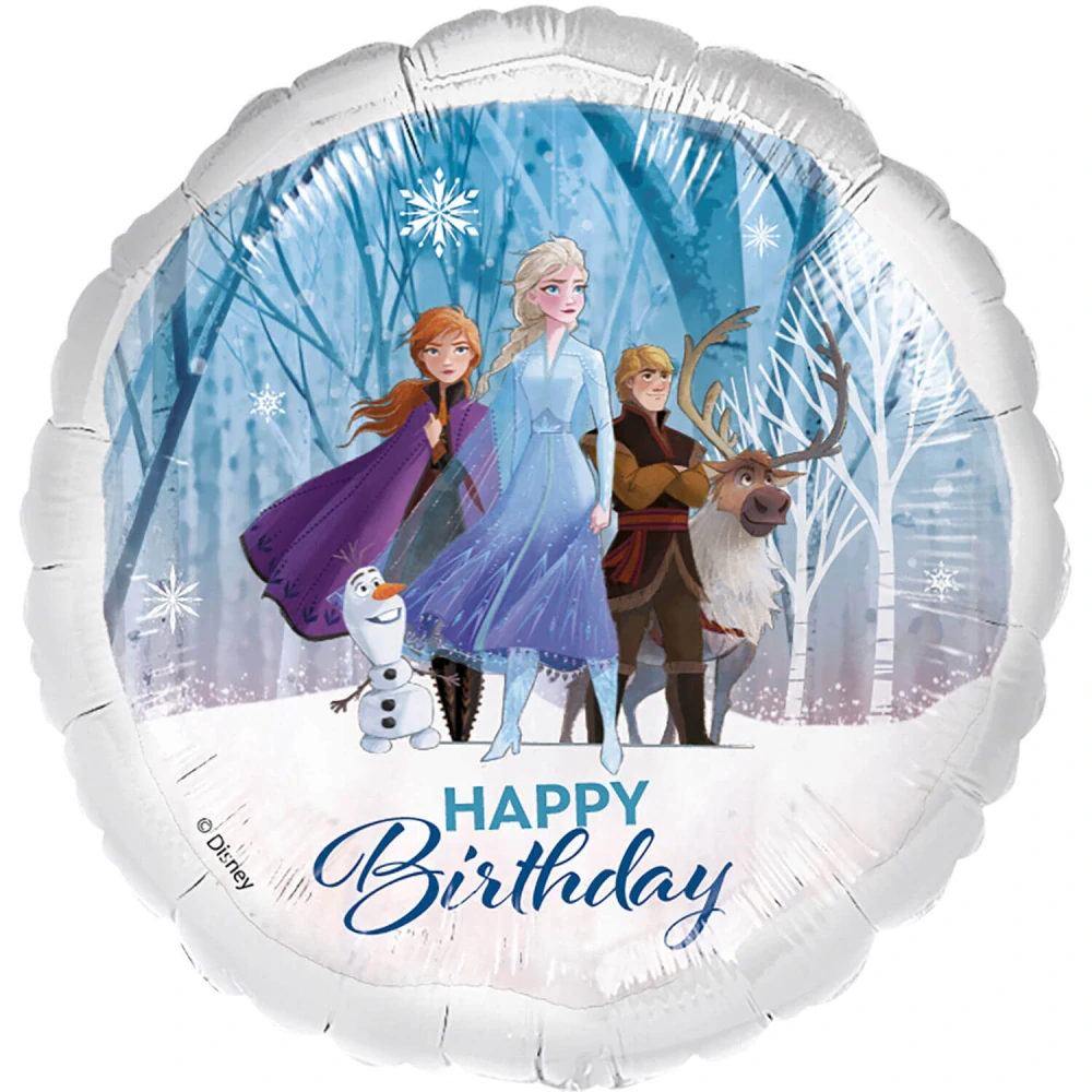 Fóliový balónek Frozen 2 Happy Birthday kruh 45 cm