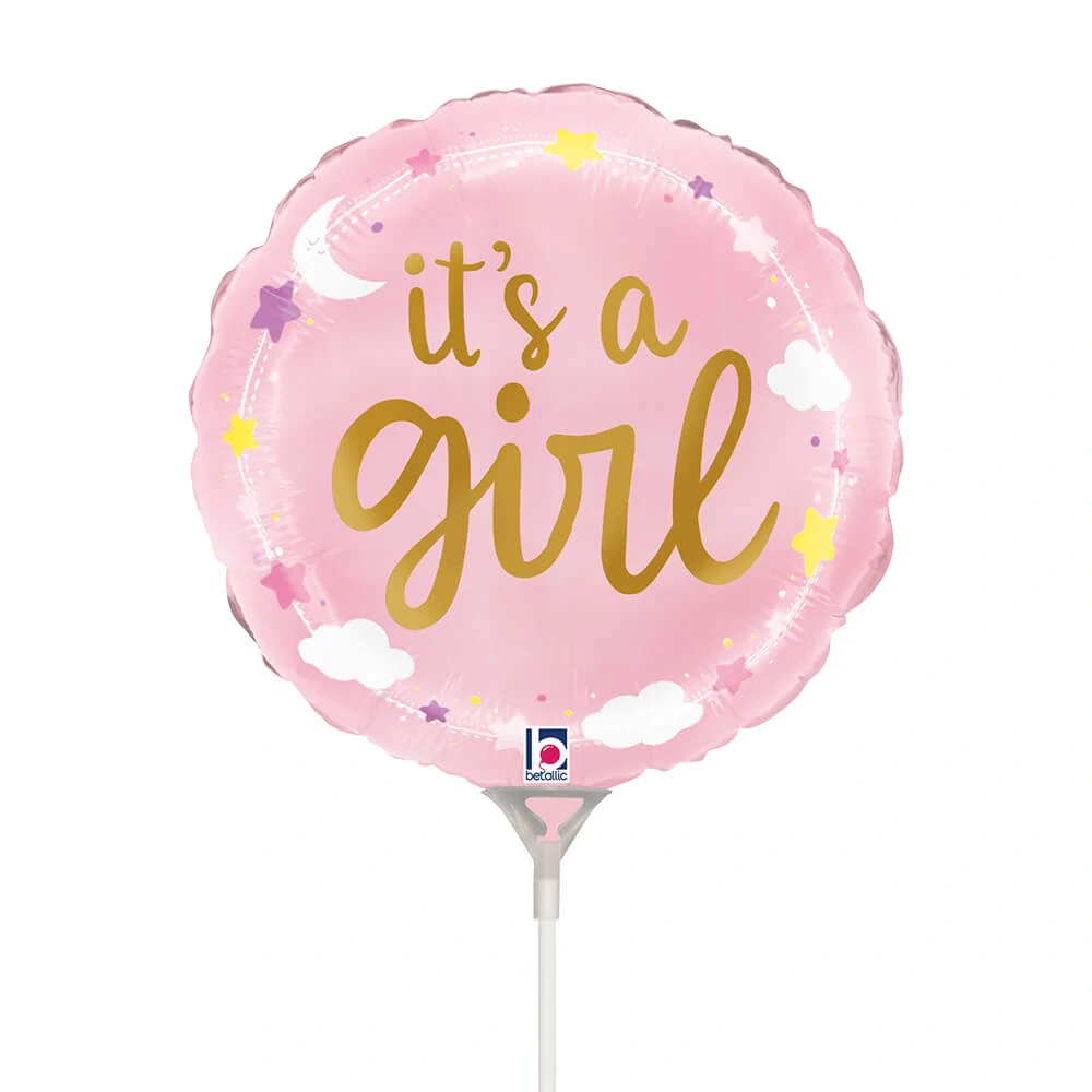 Fóliový balónek MINI Kruh růžový It´s a girl 22 cm
