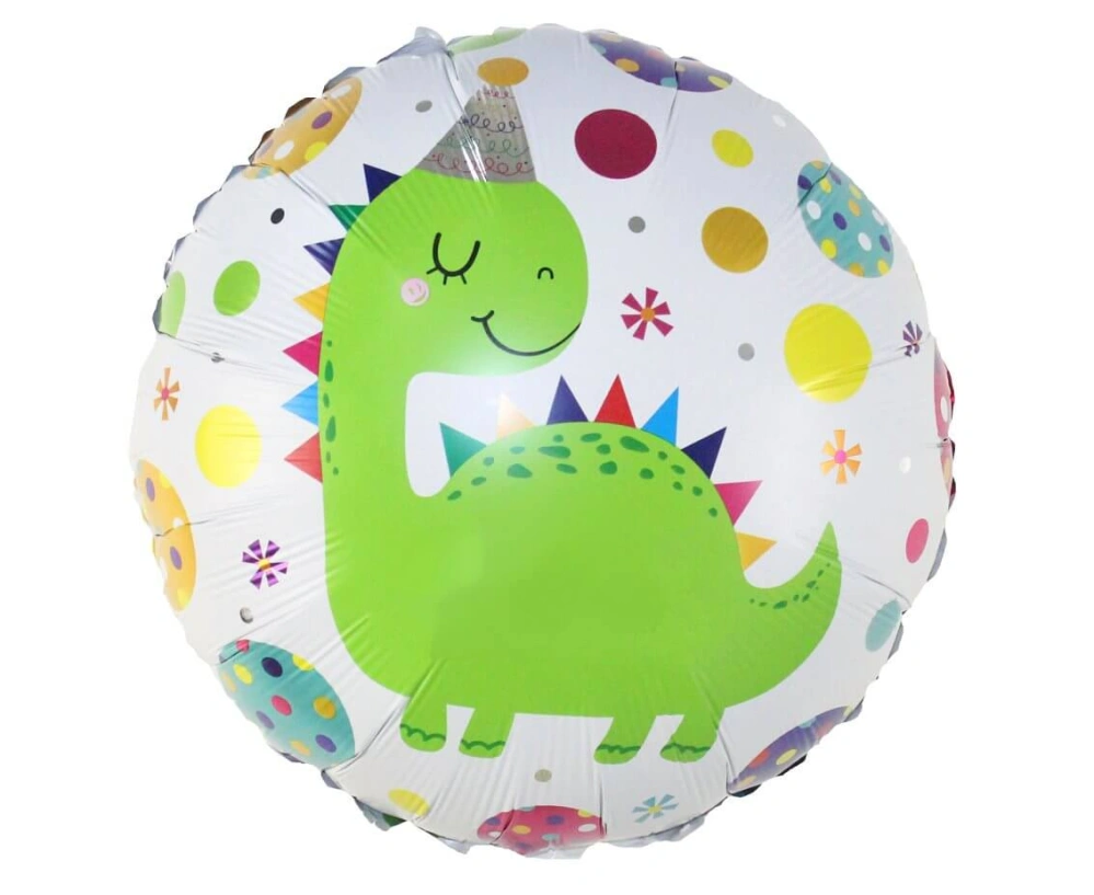 Fóliový balónek Dinosaurus s párty čepičkou 45 cm