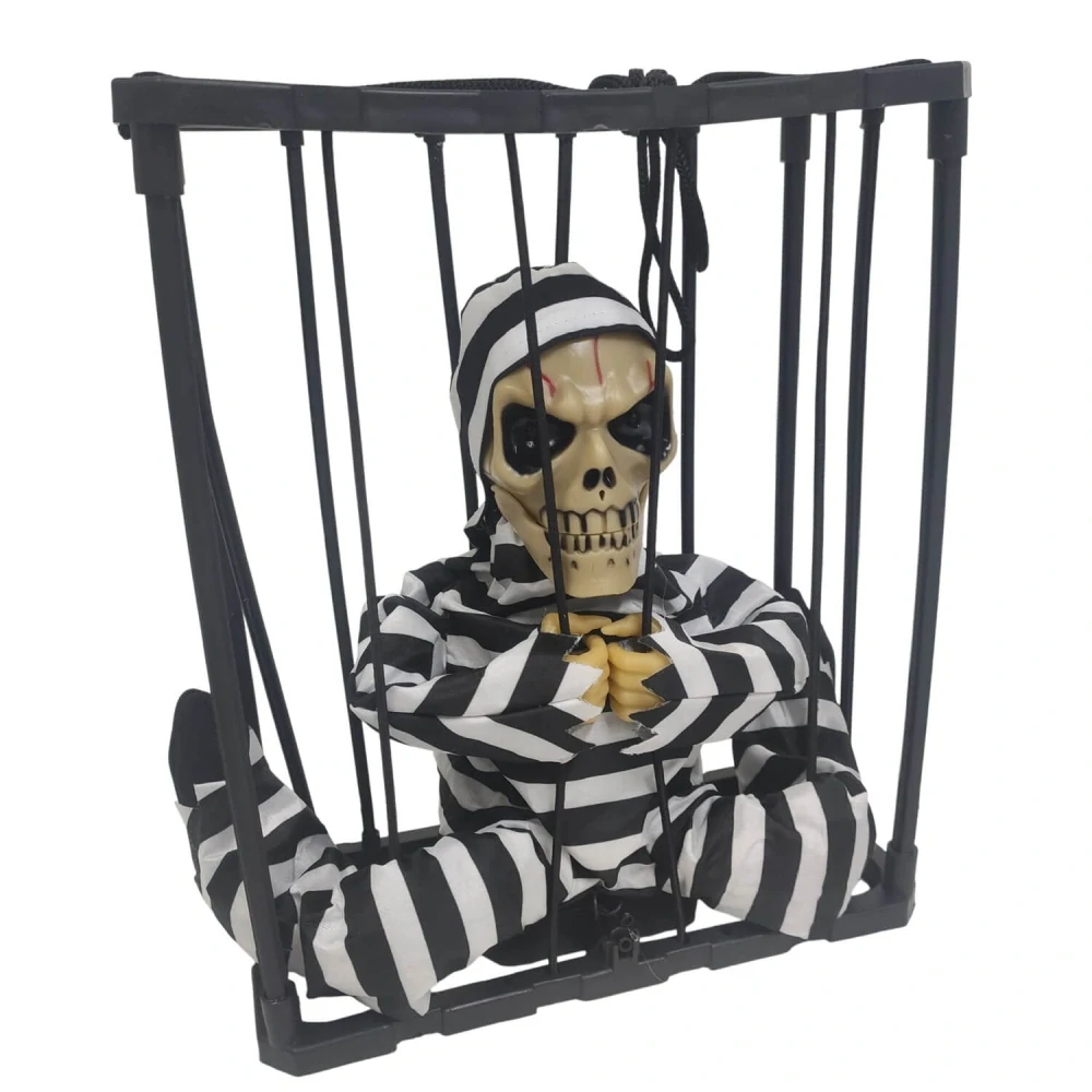 Halloween dekorace Kostlivec v kleci