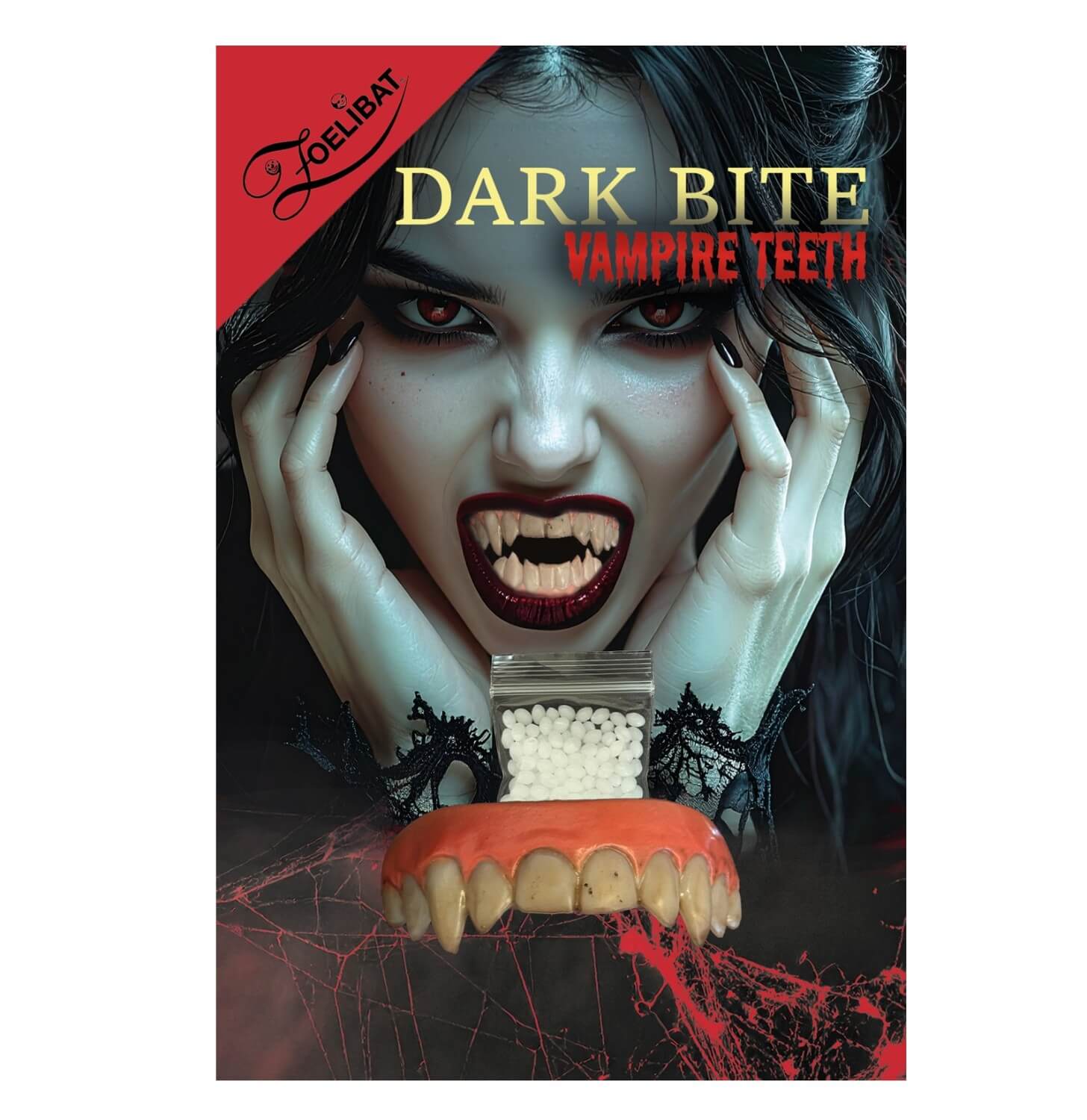 Upíří zuby Dark Bite horní čelist