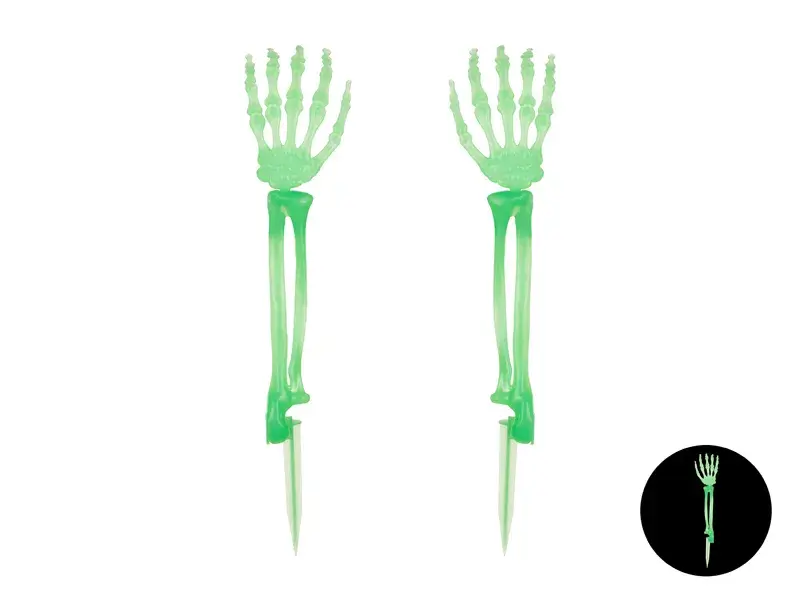 Svítící kostlivé ruce s bodcem 46 cm - 2 ks