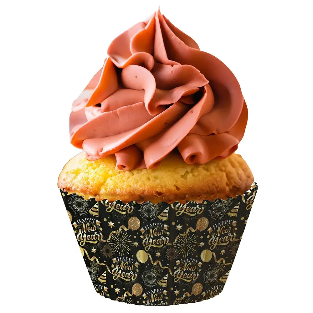 Papírové košíčky na muffiny Happy New Year 50 ks