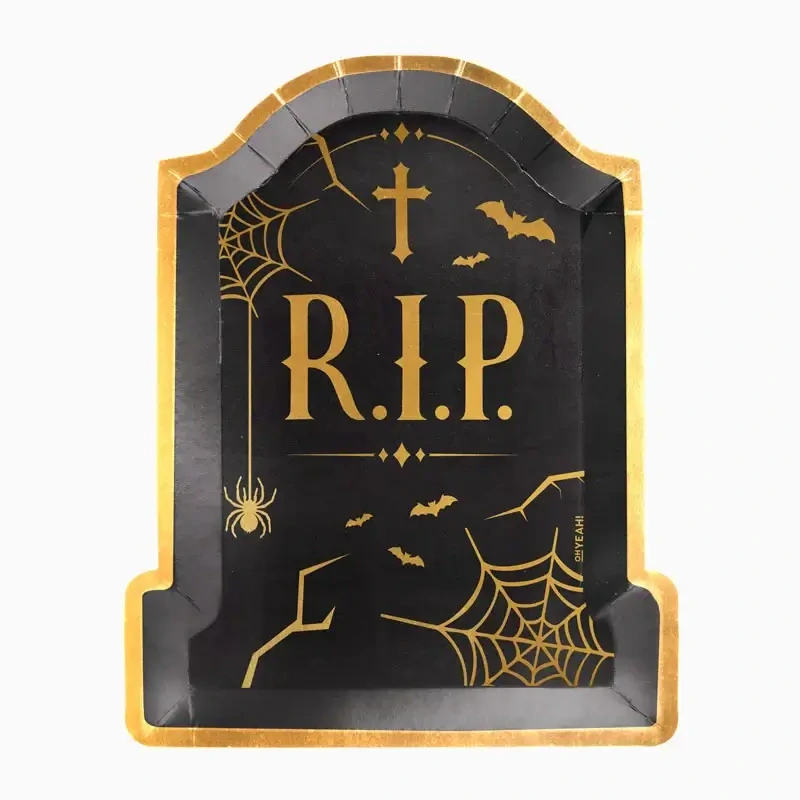Papírové tácky Halloween Náhrobek 2 ks