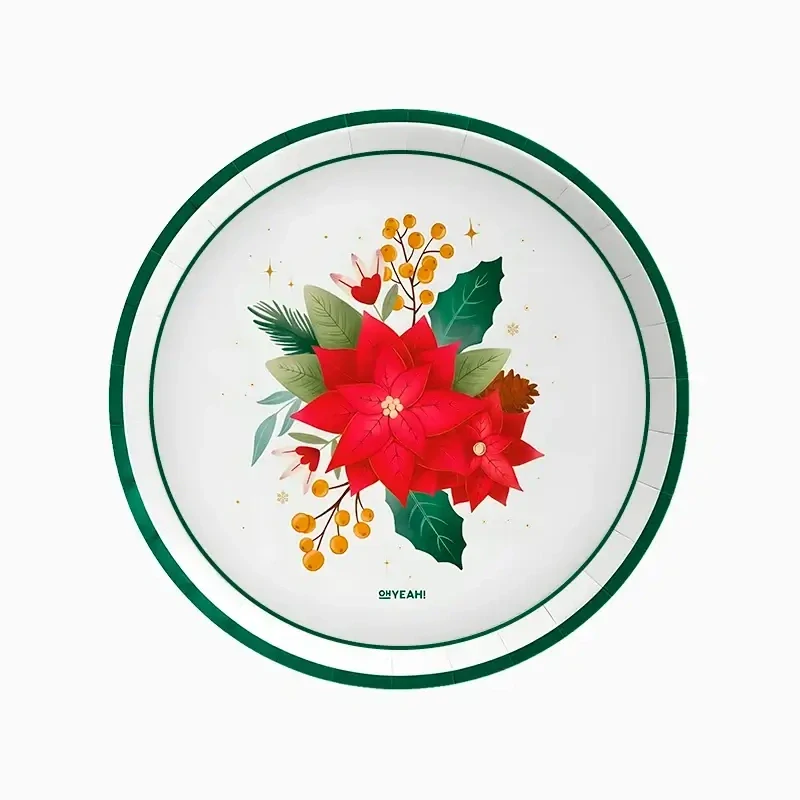 Papírové talíře Vánoční hvězda 23 cm – 6 ks