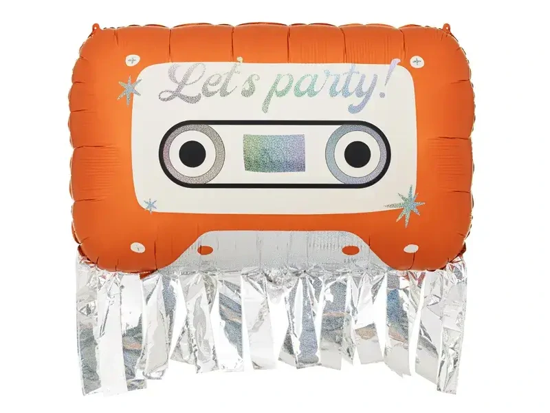 Fóliový balónek Retro kazeta Let's Party 110 × 80,5 cm