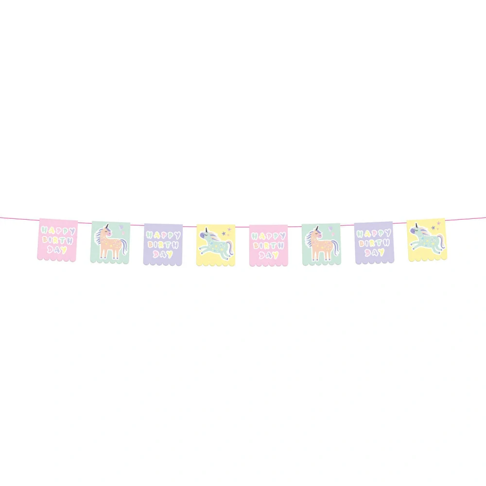 Závěsný banner Jednorožci Happy Birthday 6 m