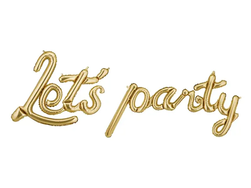 Fóliový nápis Let's Party Zlatý 230 × 80 cm
