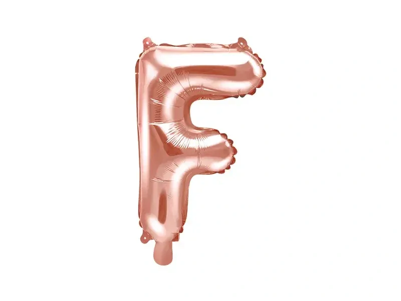 Foliové písmeno F rose gold 35 cm