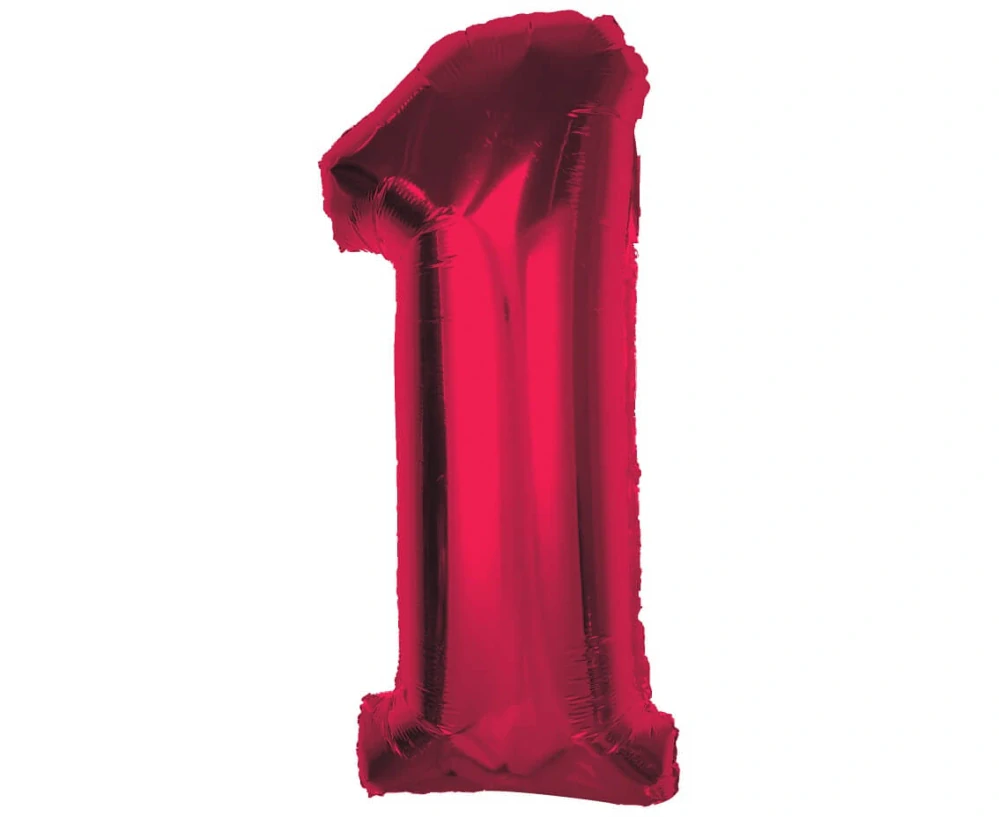Fóliový balónek číslice 1 červená 92 cm