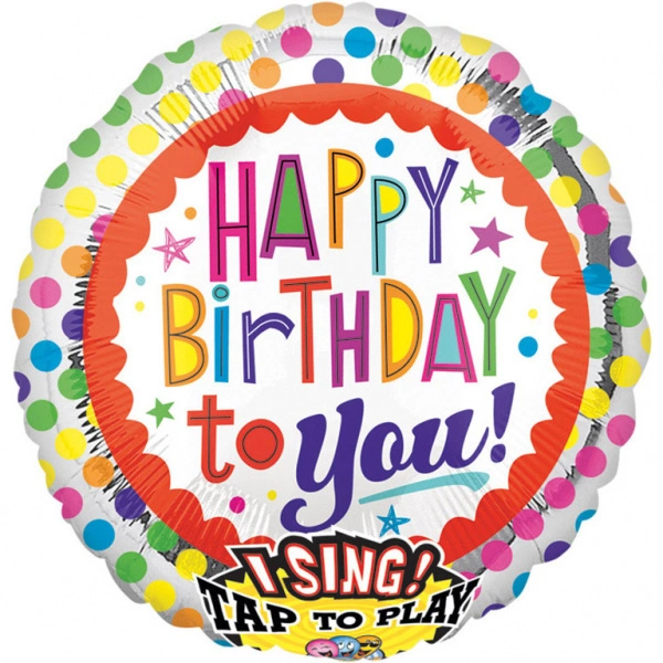 Foliový zpívající balonek Happy Birthday 71 cm