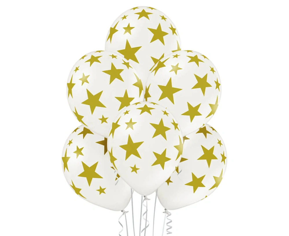 Latexové balonky zlaté hvězdy 6 ks