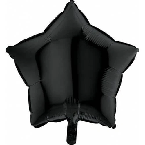 Foliový balonek hvězda černá 45 cm - Nebalený