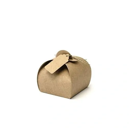 Dárkové krabičky kulaté hnědé 6 x 6 cm - 10 ks