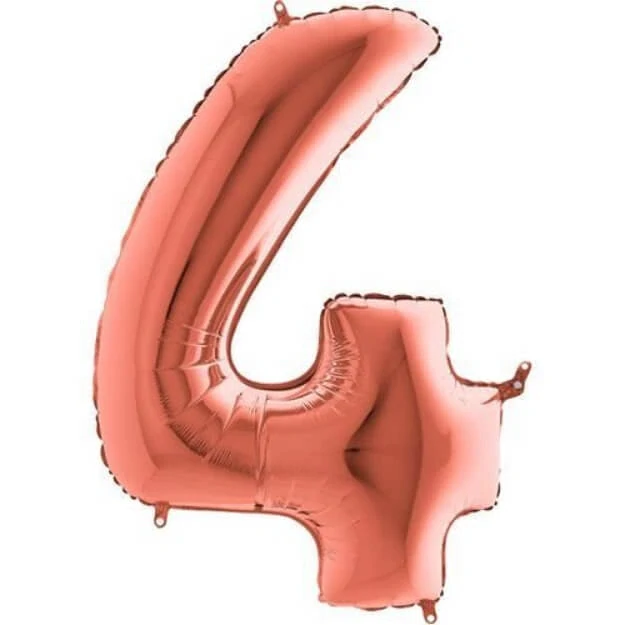 Foliová číslice - rose gold 4 - 102 cm
