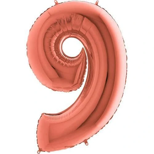 Foliová číslice - rose gold 9 - 102 cm