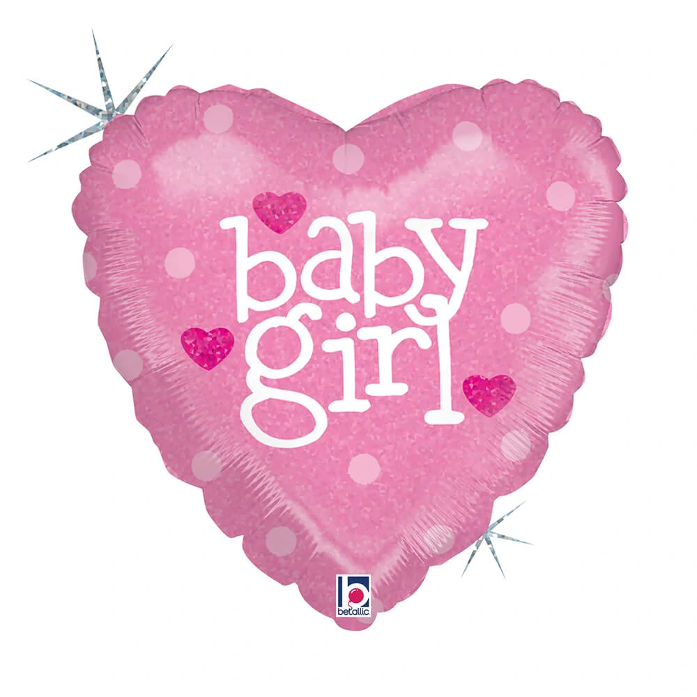 Fóliový balónek Baby-Girl Srdce 46cm