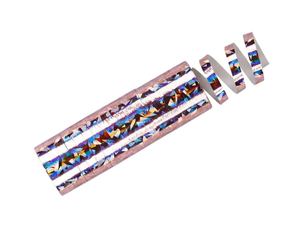 Serpentiny holografické světle růžové 380 cm
