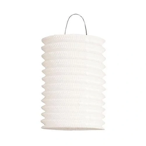 Závěsný lampion válec - bílý 16 cm